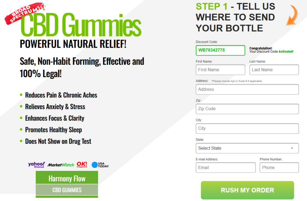 Harmony Flow CBD Gummies Order